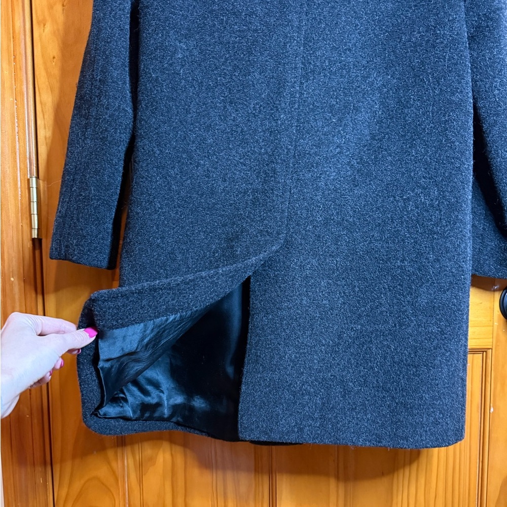 Hilary Radley Wool & Alpaca Superfine Blend Gray Duffle Coat Size 6 - Picture 9 of 12